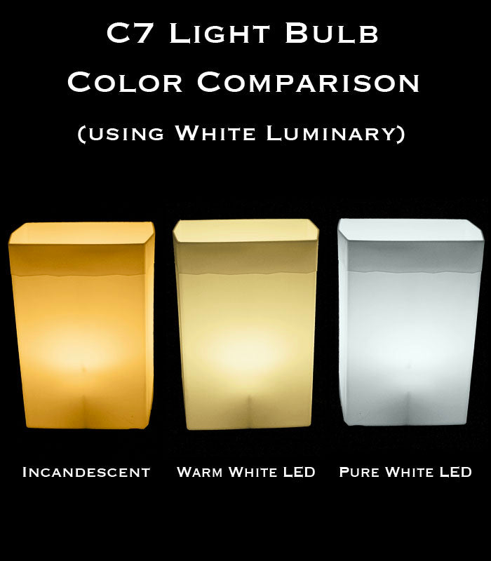 Color Comparison of C7 Bulb Options