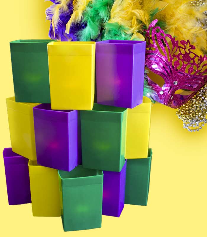 Set of 12 Mardi Gras Luminaries