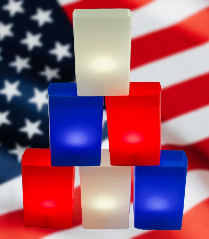 Set of 6 Patriotic Luminaries