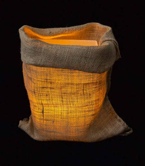 Loose Burlap Bag at Night