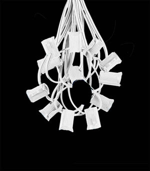12 Socket White Electric Light String, No Bulbs