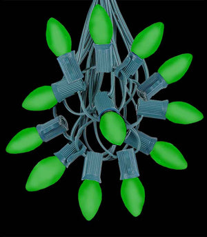 12 Socket Green Electric Light Strings, Green LED Bulbs
