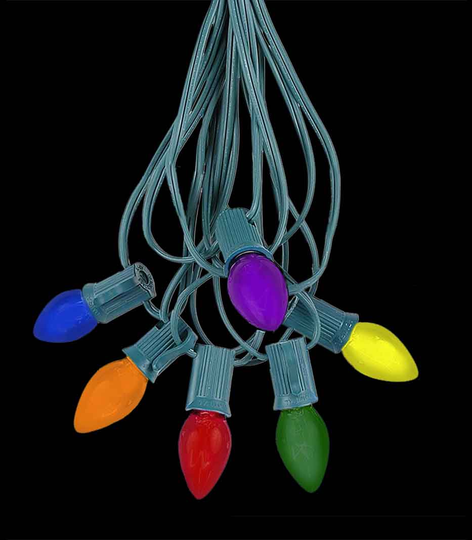 6 Socket Green Electric Light Strings, Multi LED Bulbs