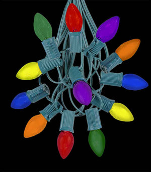 12 Socket Green Electric Light Strings, Multi LED Bulbs