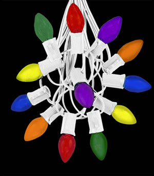 12 Socket White Electric Light Strings, Multi LED Bulbs