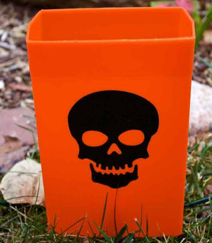 Set of 12 Halloween Luminaries - Skull