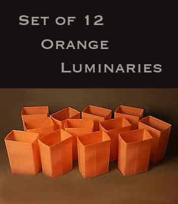 Set of 12 Orange Luminaries
