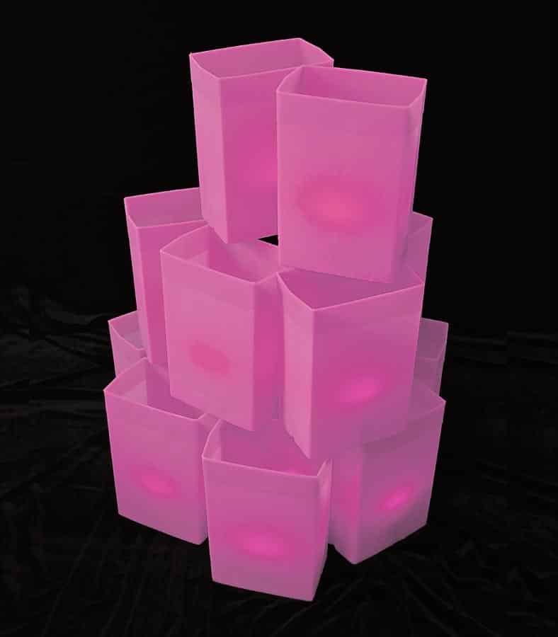Set of 12 Pink Luminaries