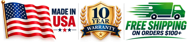 FLIC Luminaries – Made in USA, backed by a 10-year warranty, with free shipping on orders of $100 or more.